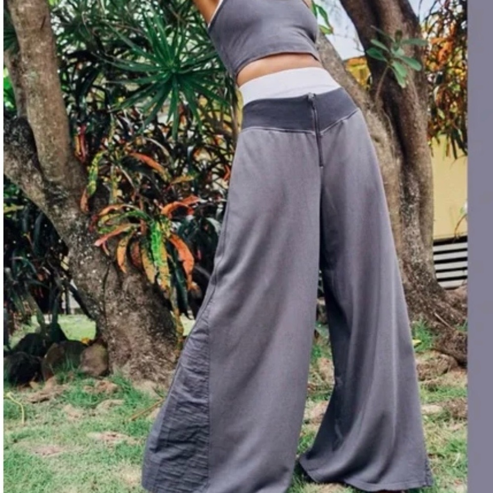 Free People Movement Boarderline Wide Leg Pants Size M (8-10) Bohemian Casual